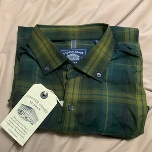Men’s Cooper Jones Supply long sleeve plaid shirt Size M Caper
